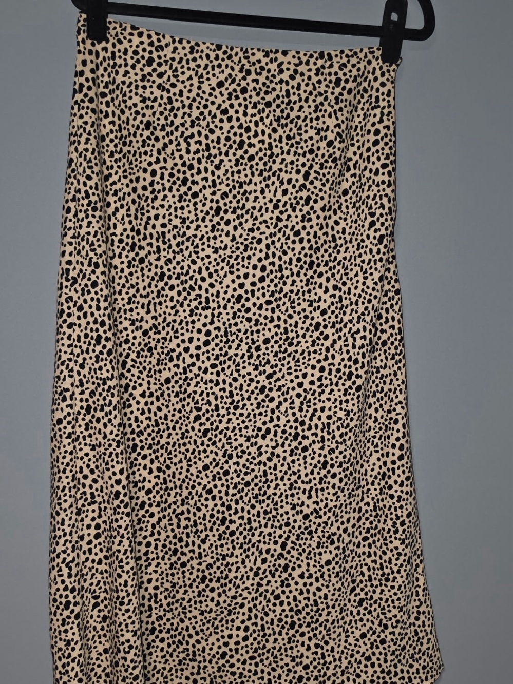 Nasty Gal Beige Midi Skirt with Black Spot Print